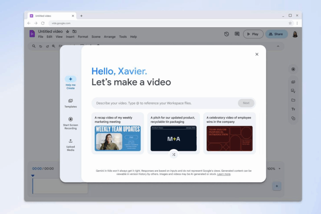 Создавай видео как профессионал: Google представил Vids Создавай видео как профессионал: Google представил Vids