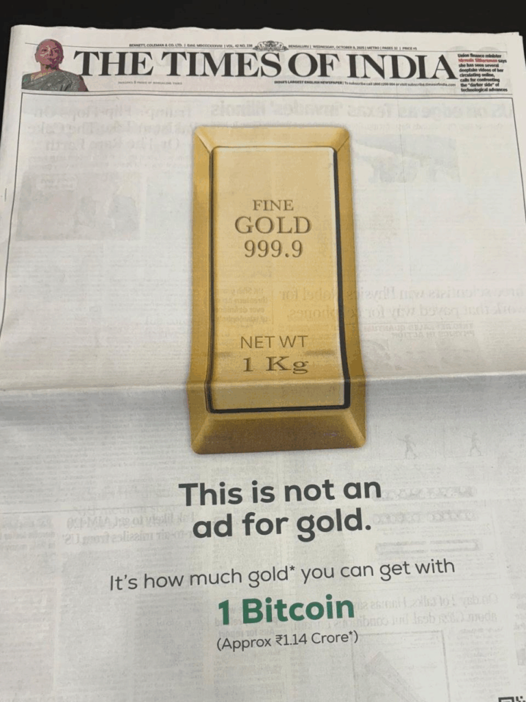 Індійська преса прирівняла біткоїн до золота Індійська преса прирівняла біткоїн до золота