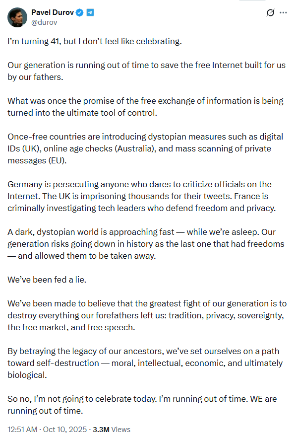 Вільний інтернет під загрозою: що стоїть за словами Дурова