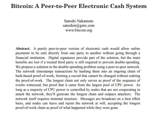 Bitcoin turns 17! Happy birthday to the white paper that changed the world