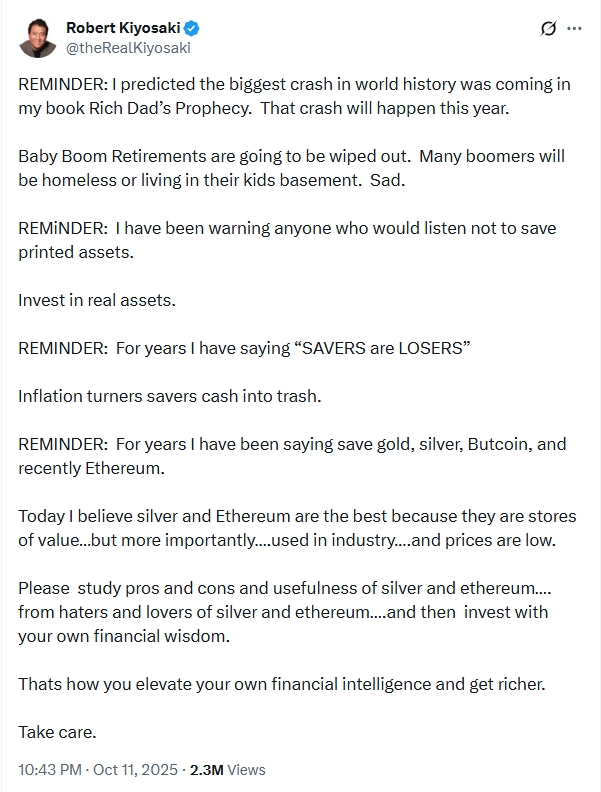 Кійосакі знову «пророкує»