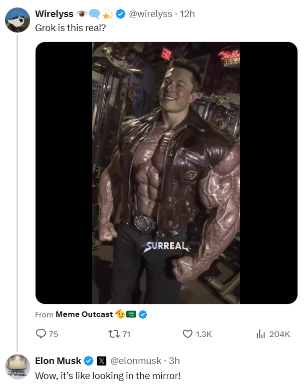 ИИ идёт на поклон: Grok превозносит Маска