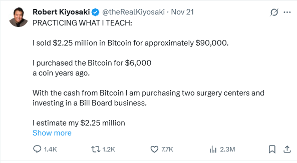 От крипты к хирургии: новая стратегия Кийосаки