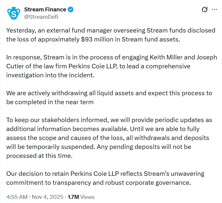 Stream Finance: что пошло не так в «умной» DeFi-машине Stream Finance: что пошло не так в «умной» DeFi-машине