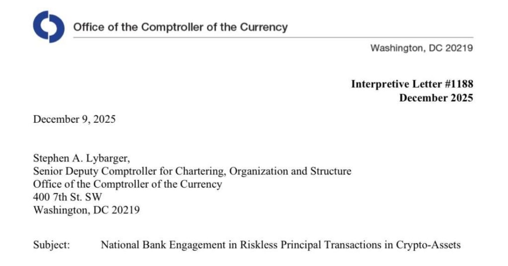 US banks are officially allowed to work with cryptocurrency