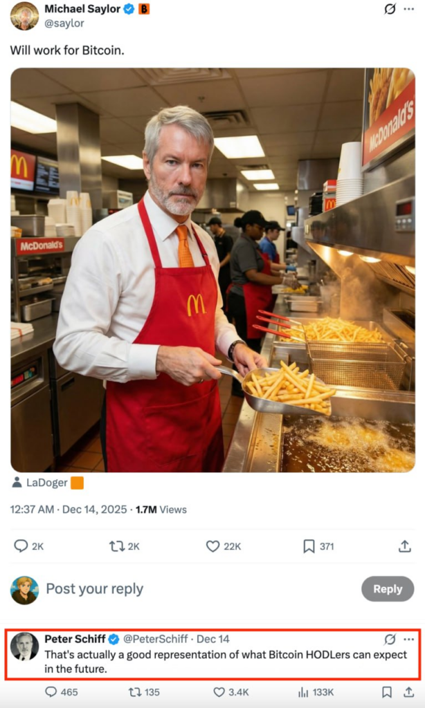 Сейлор у фартуху McDonald’s і жарти Пітера Шиффа Сейлор у фартуху McDonald’s і жарти Пітера Шиффа