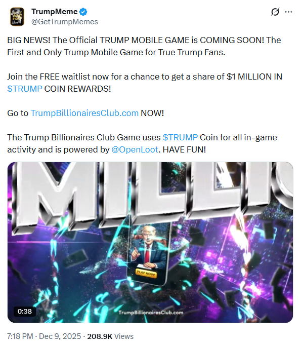 Крипта, мемы и политика: TRUMP-проект представил мобильную игру Крипта, мемы и политика: TRUMP-проект представил мобильную игру